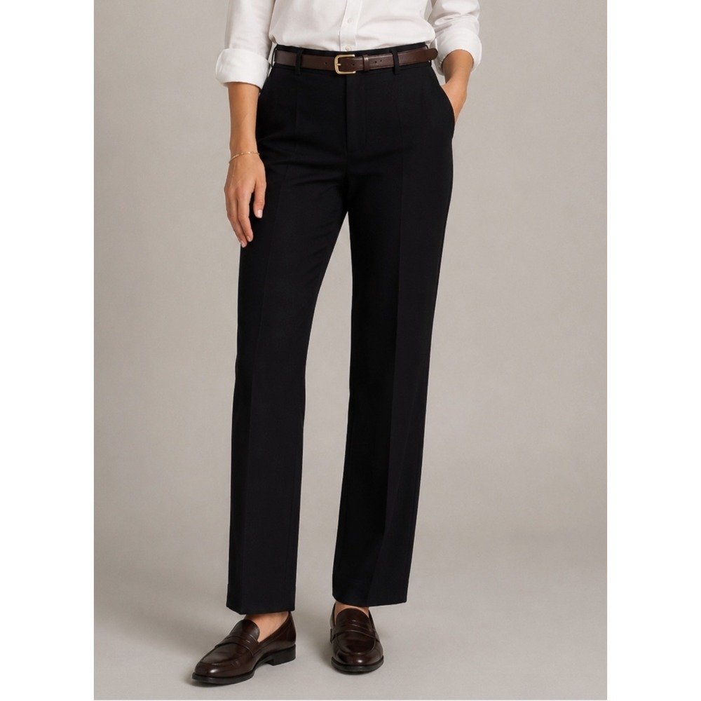 NEW M.M.LaFleur Essential Black Straight Leg Pant Italian Stretch Waist Ponte +3
